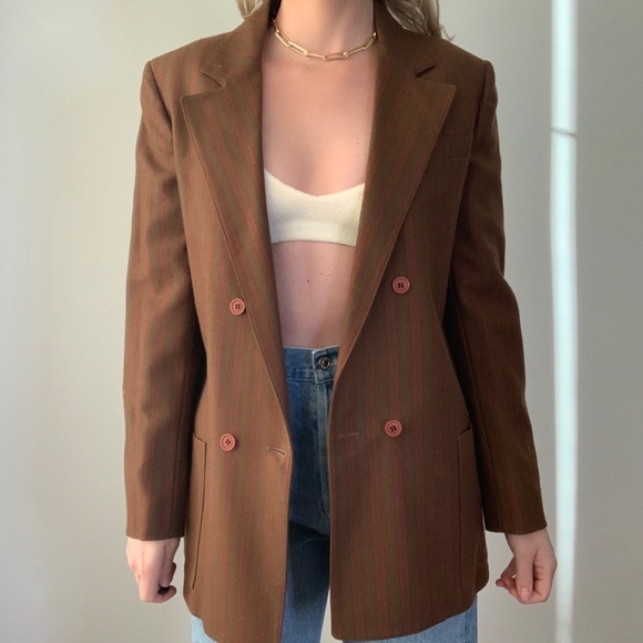 Vintage Christian Dior Rust Blazer Jacket Wool